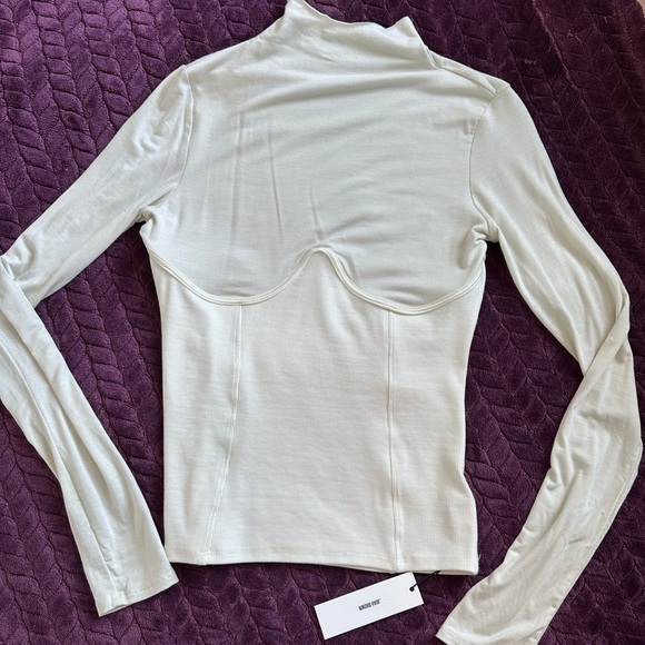 Joah Brown Corset Long Sleeve Bone M/L *NWT* - Picture 3 of 4